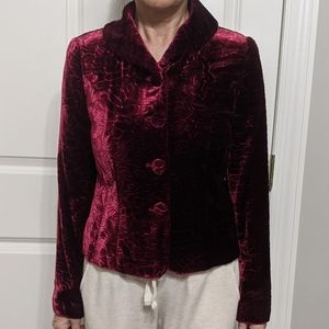 Ann Taylor red velvet jacket